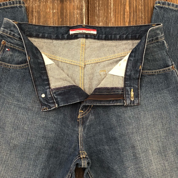 TOMMY HILFIGER Classic Straight Mens 36x30 Vintage Denim Blue Jeans Fast Ship - Picture 5 of 8